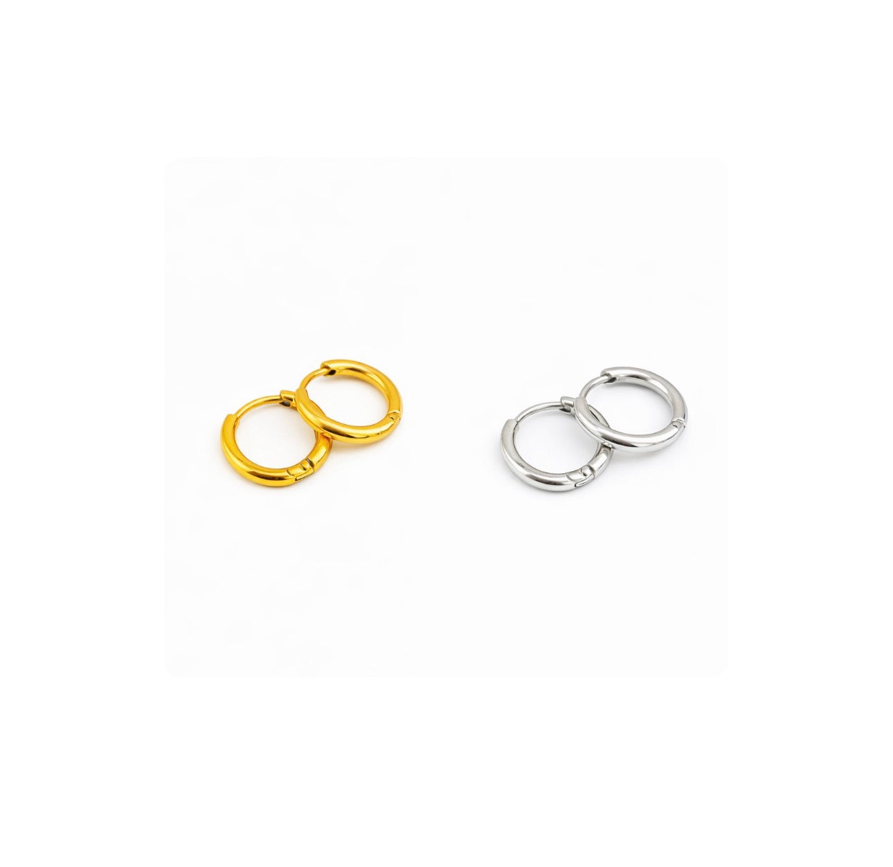 Mini argolinhas lisas em aço inoxidável | 2 cores