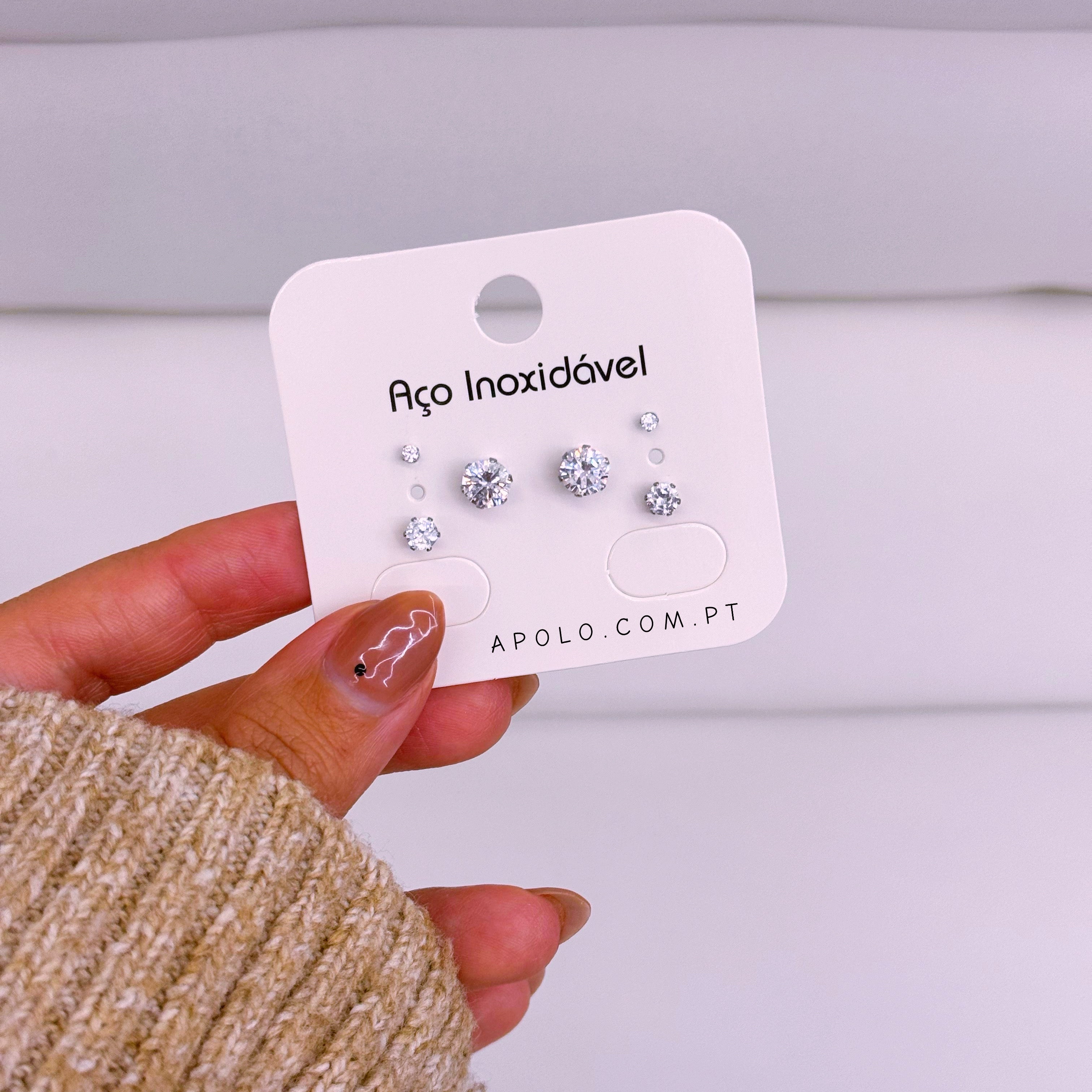 Conjunto de 6 pontos de luz | Prateado em aço inoxidável