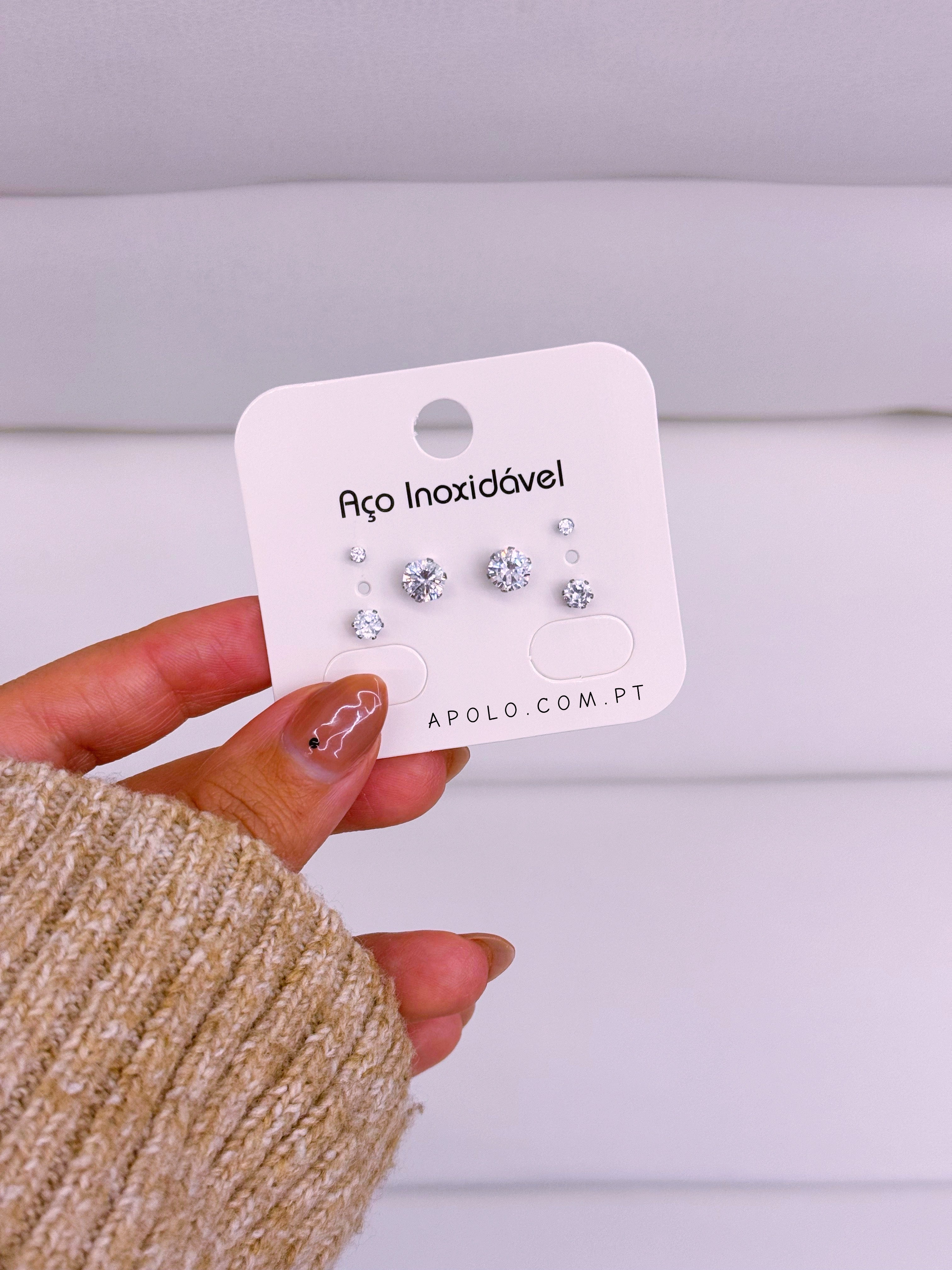 Conjunto de 6 pontos de luz | Prateado em aço inoxidável