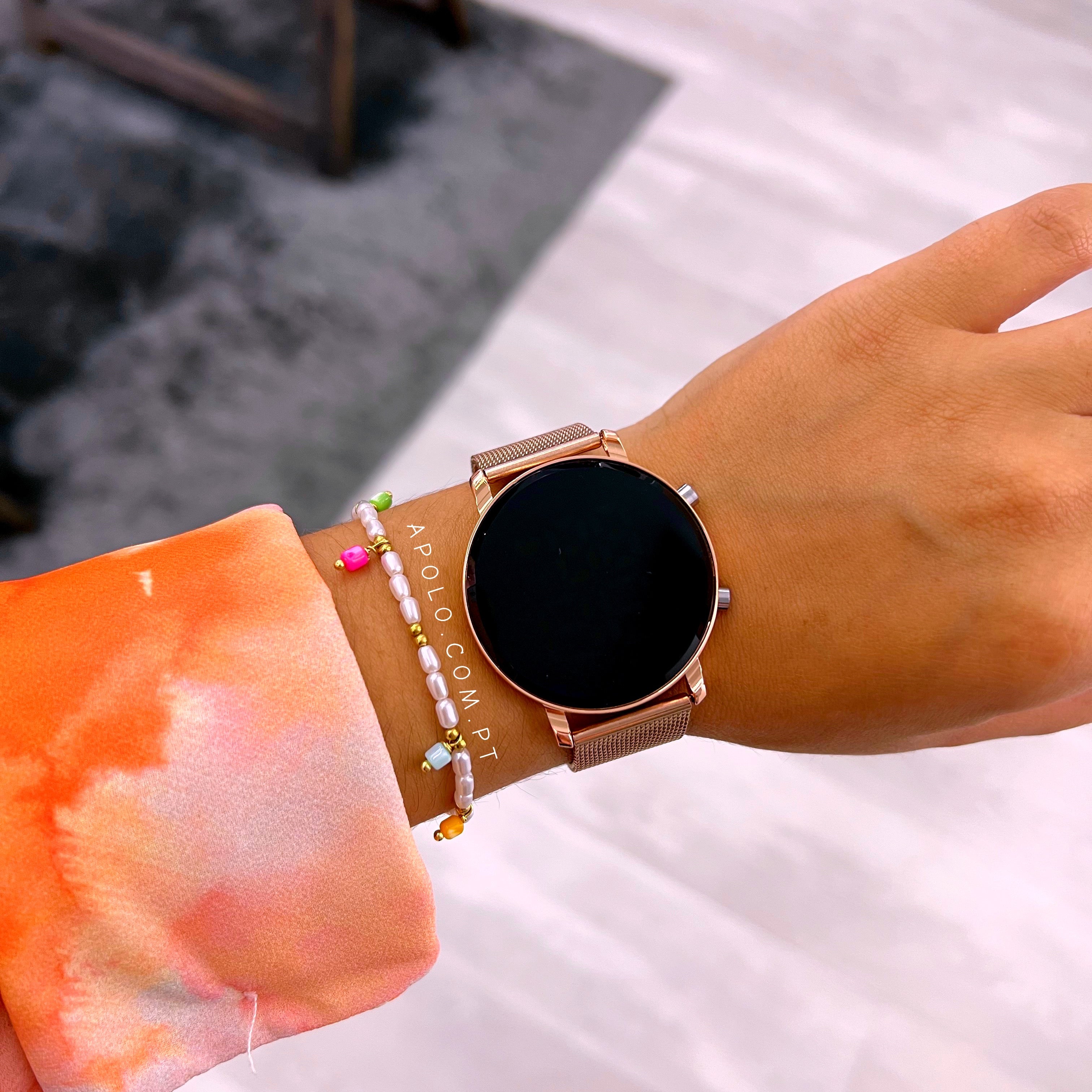 Relógio digital bracelete simples | Rose Gold