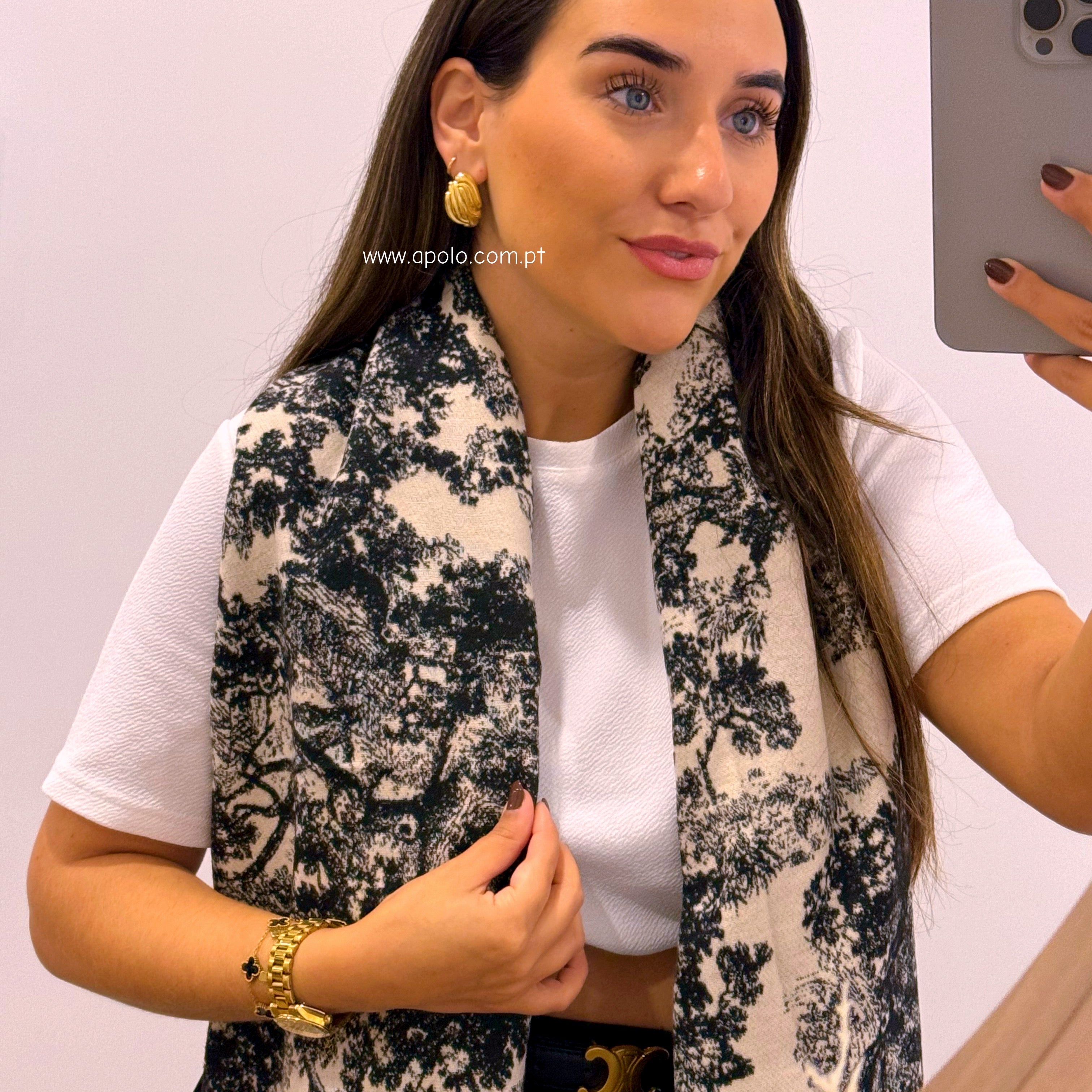 Manta/Cachecol com padrão | 10 Cores