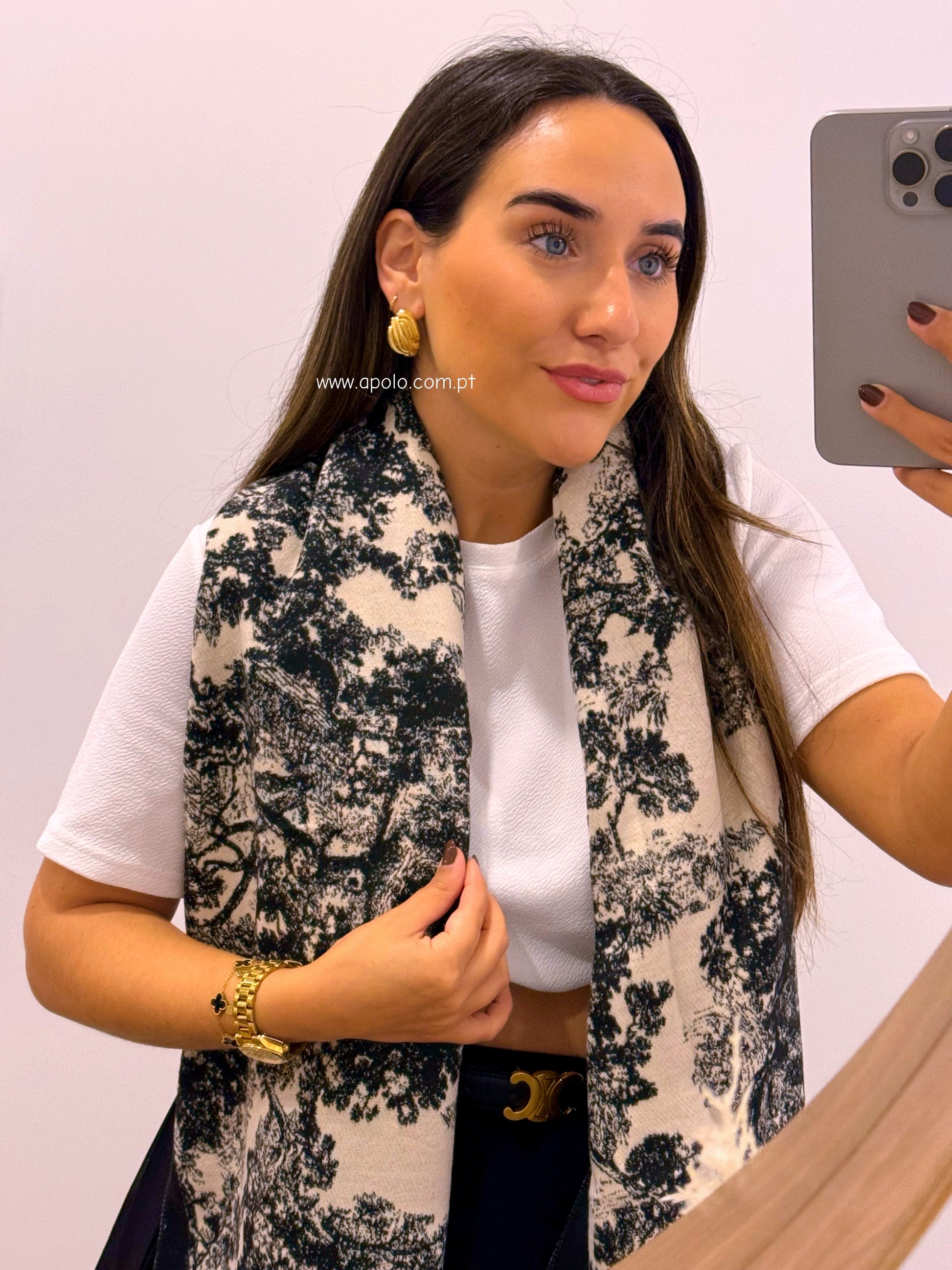 Manta/Cachecol com padrão | 10 Cores