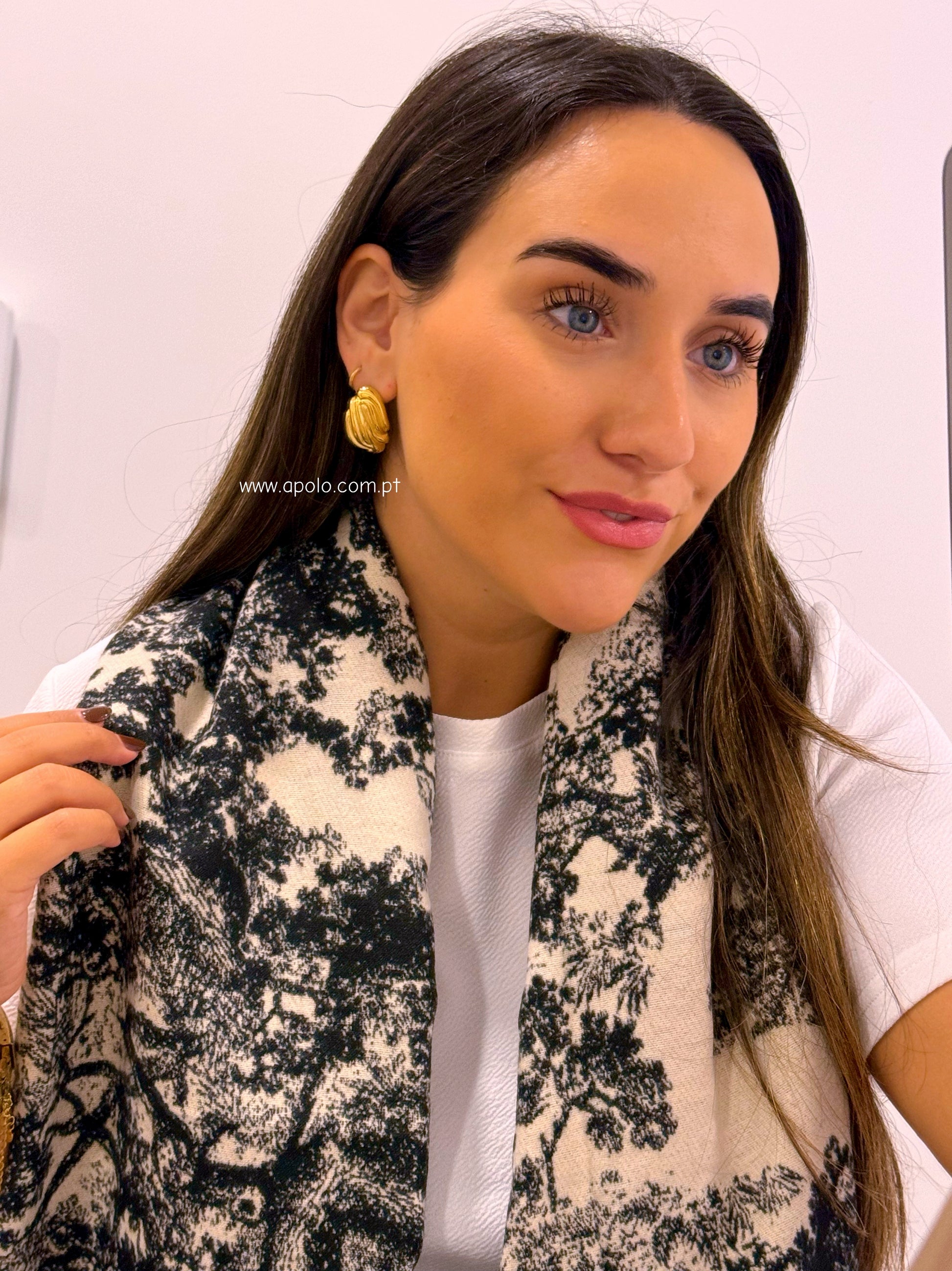 Manta/Cachecol com padrão | 10 Cores