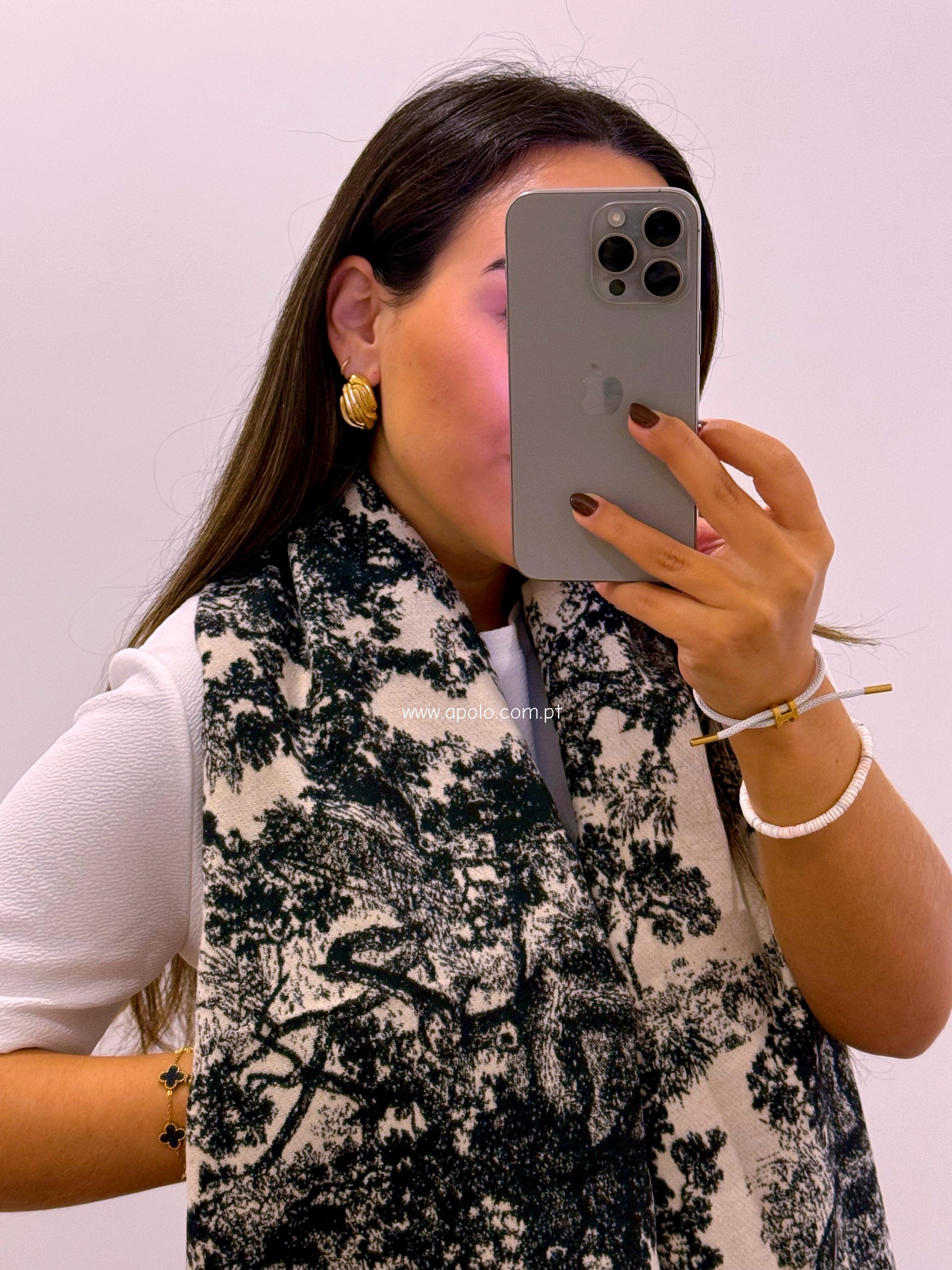 Manta/Cachecol com padrão | 10 Cores