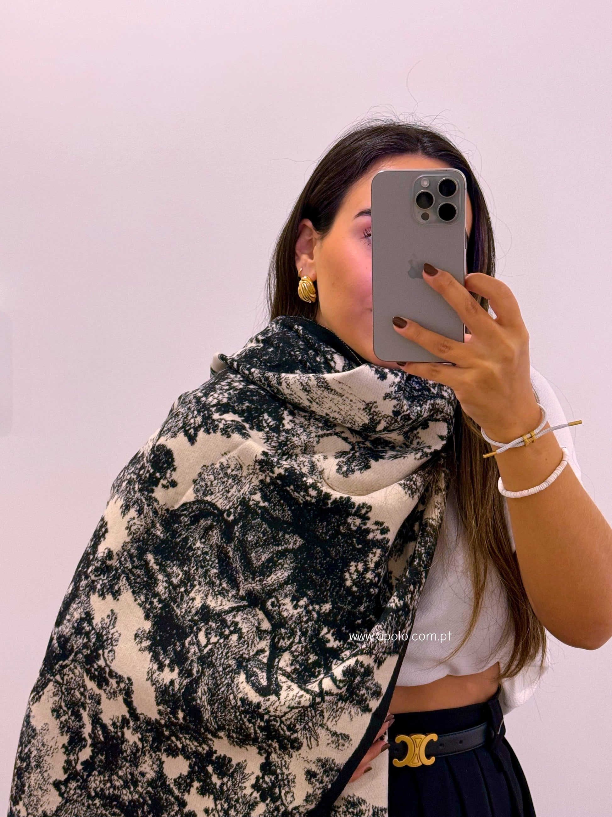 Manta/Cachecol com padrão | 10 Cores