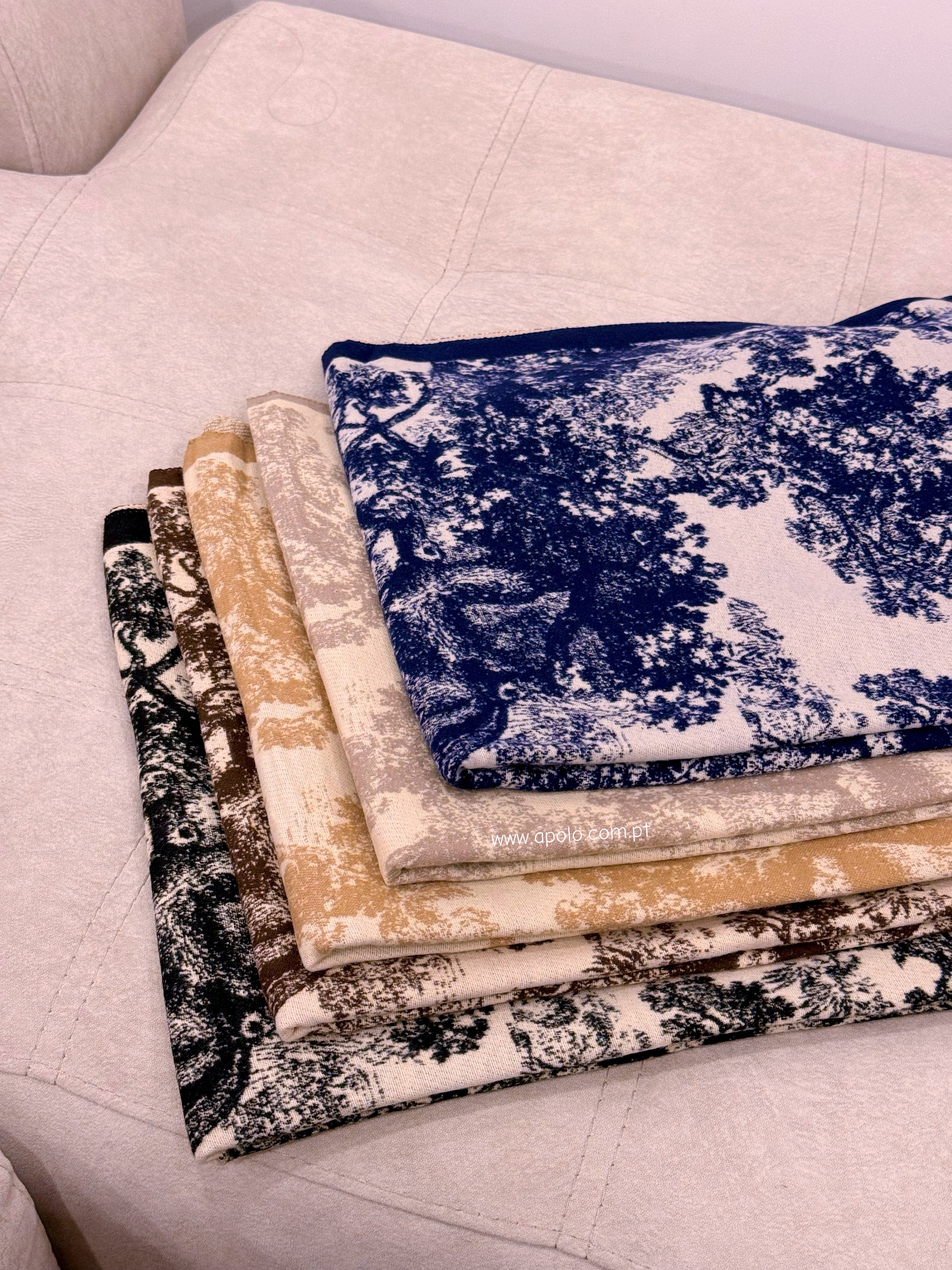 Manta/Cachecol com padrão | 10 Cores