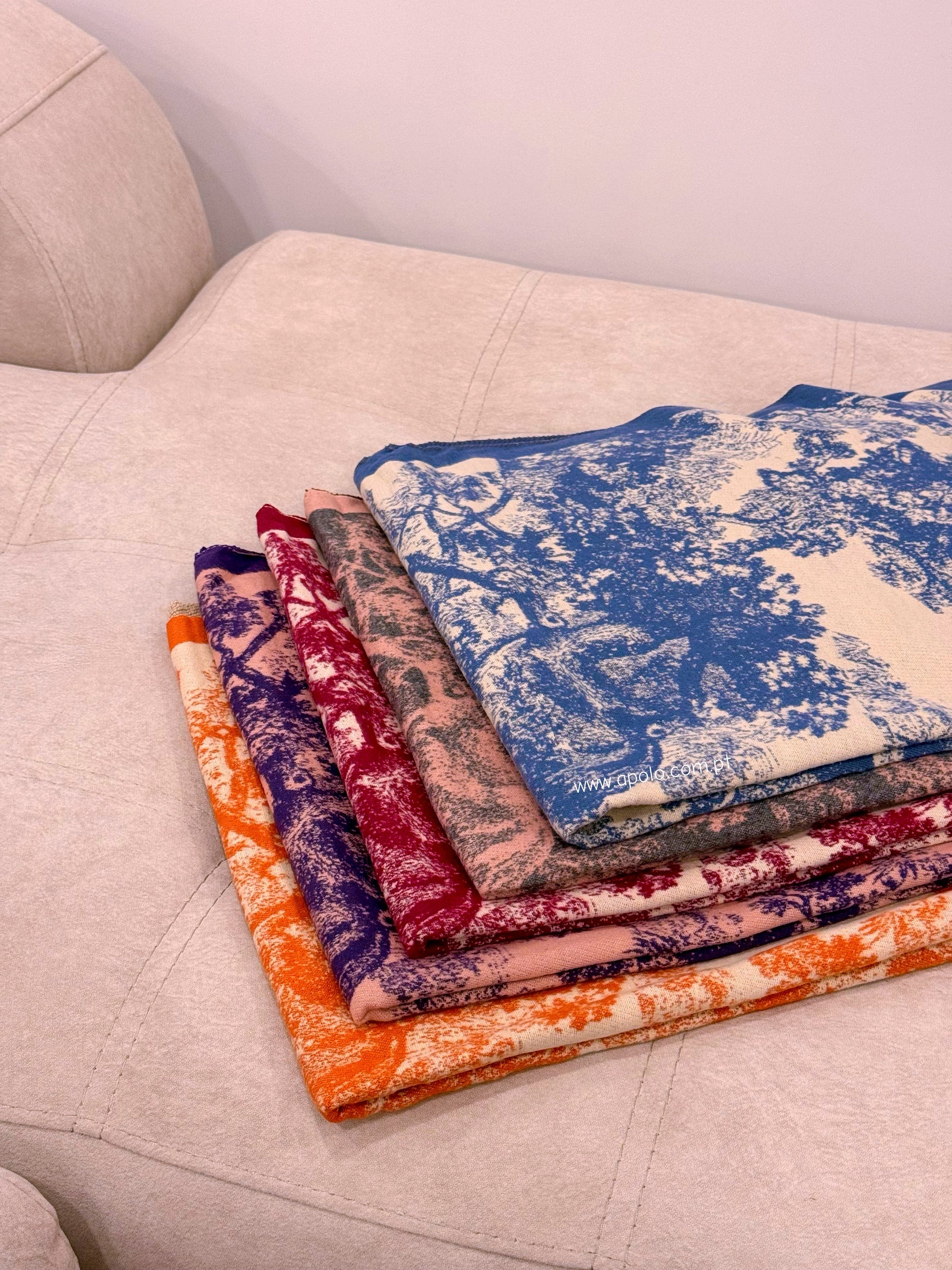 Manta/Cachecol com padrão | 10 Cores