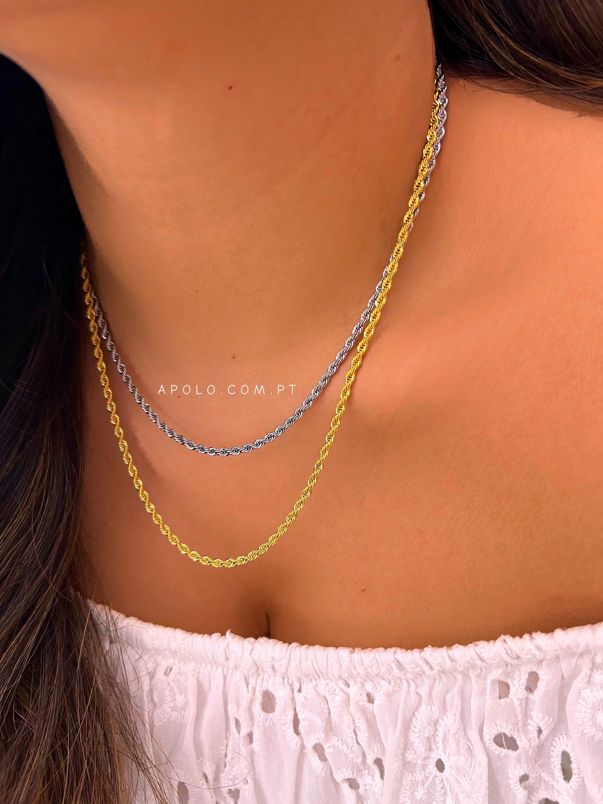 Colar malha torcida | 2 cores