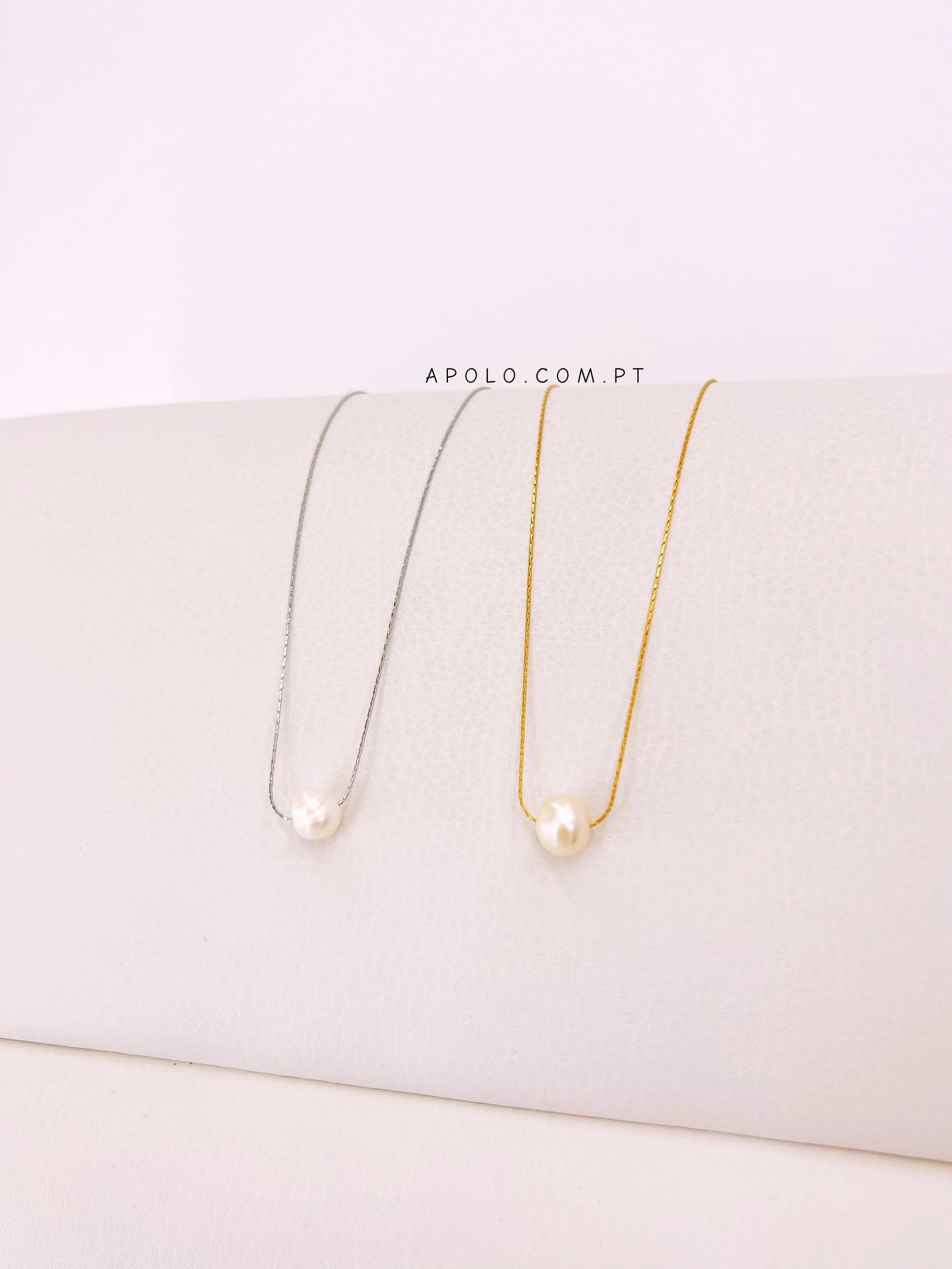 Colar malha fininha com pérola | 2 cores
