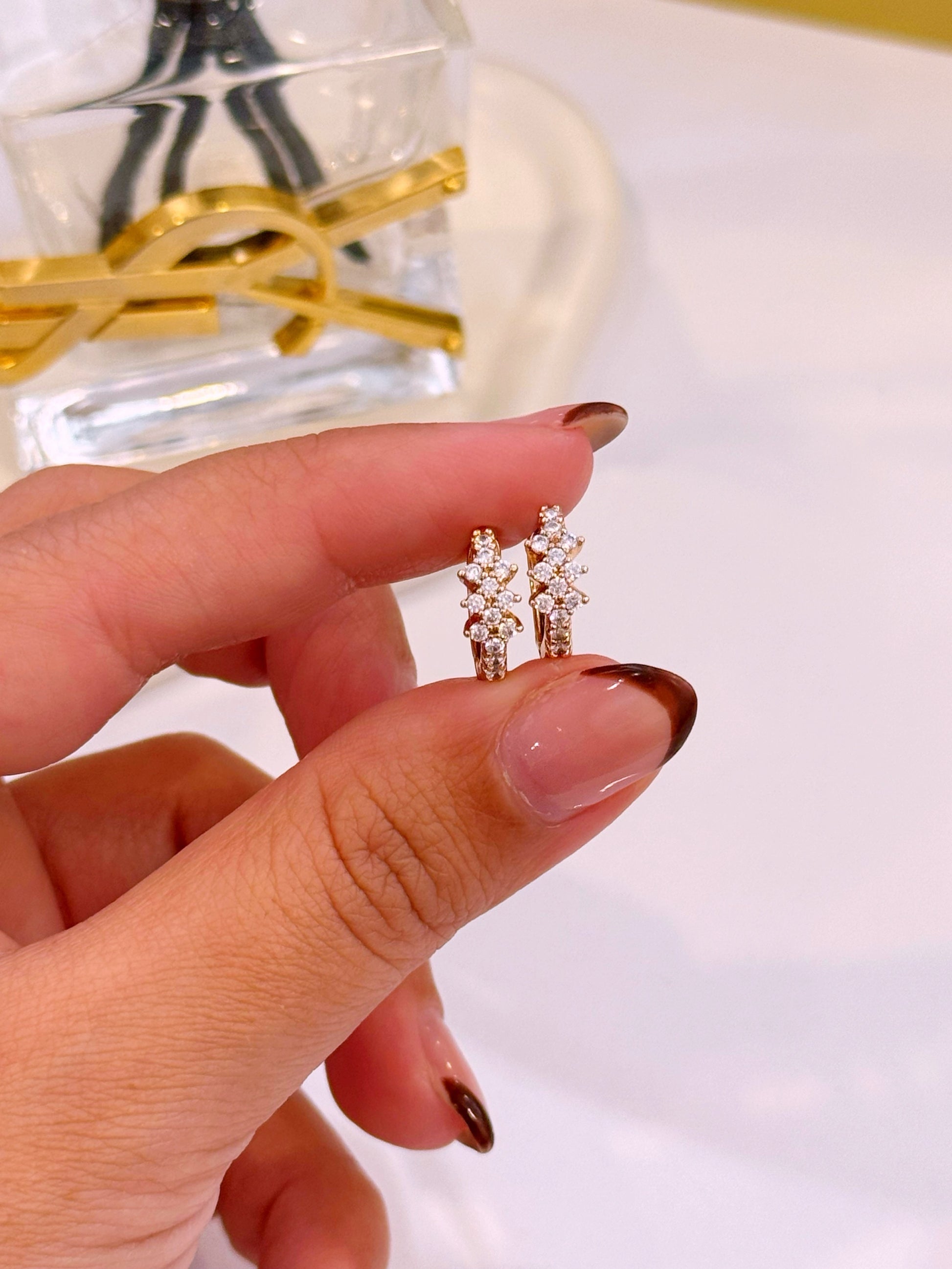 Argolinhas com brilhantes | Rose Gold