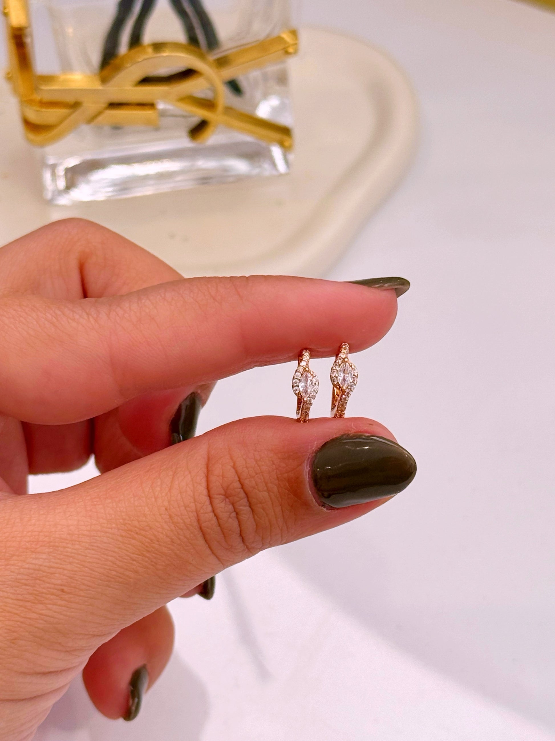 Argolinhas com união e brilhantes | Rose Gold