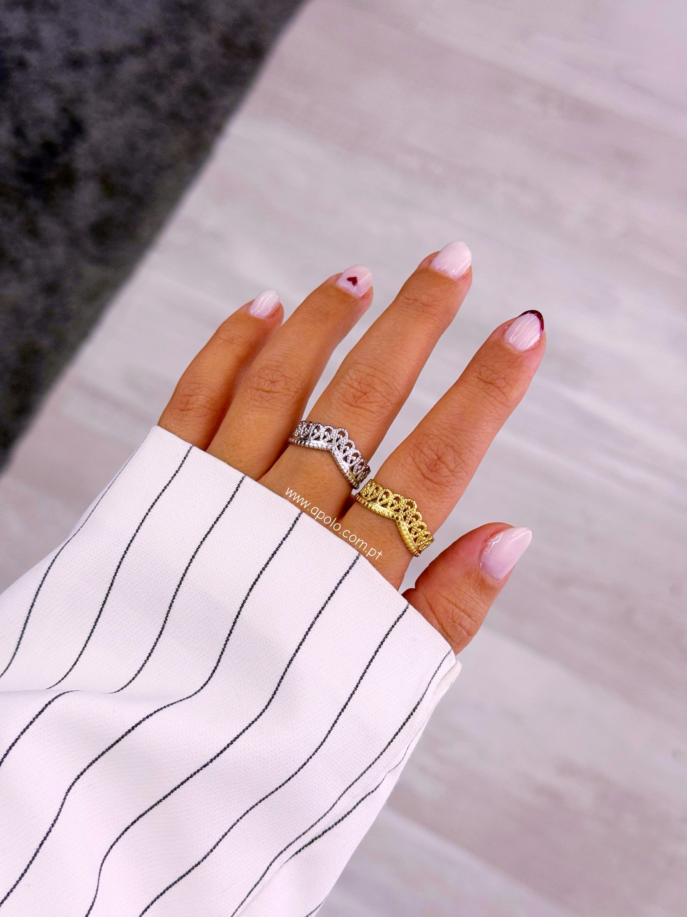 Anel ajustável efeito tiara | 2 Cores