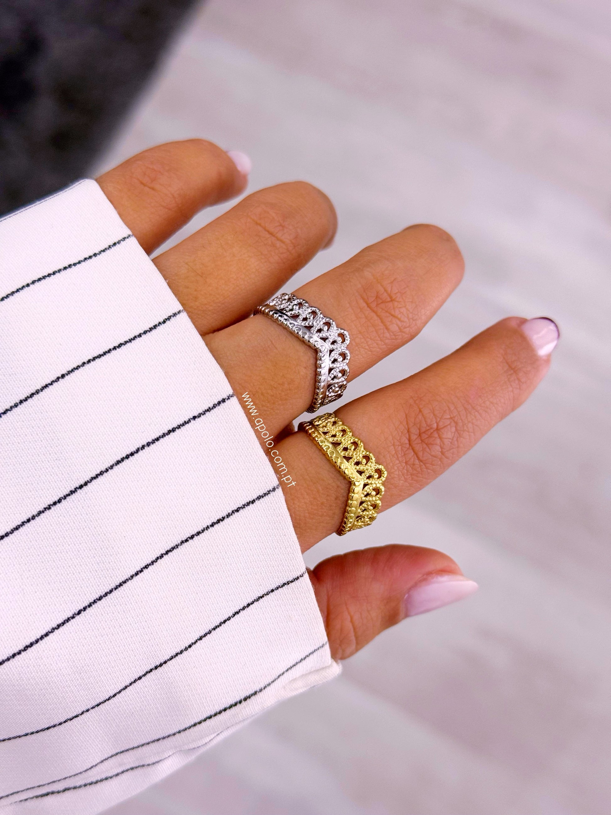 Anel ajustável efeito tiara | 2 Cores