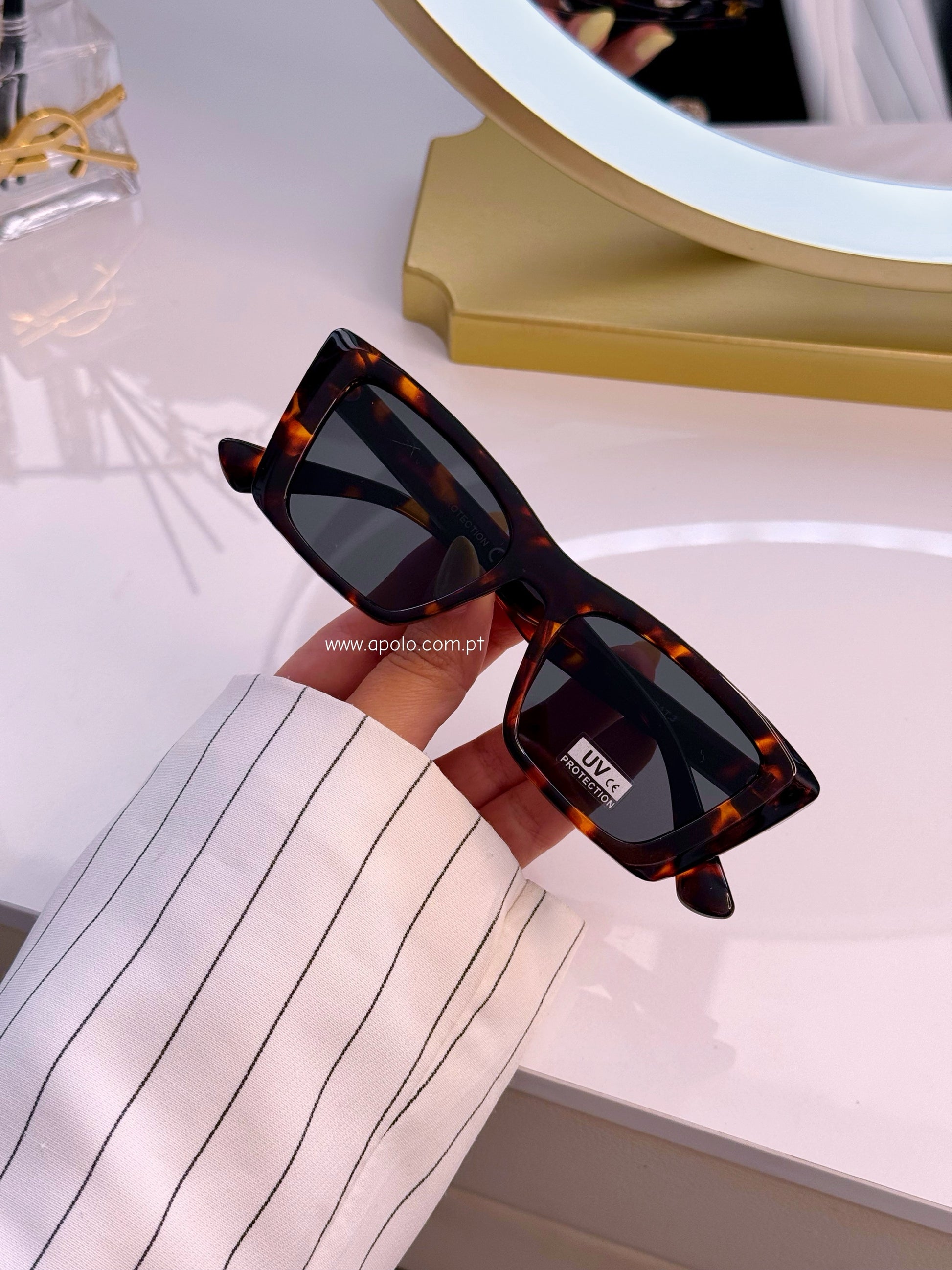 Óculos de massa com padrão tartaruga | Castanhos