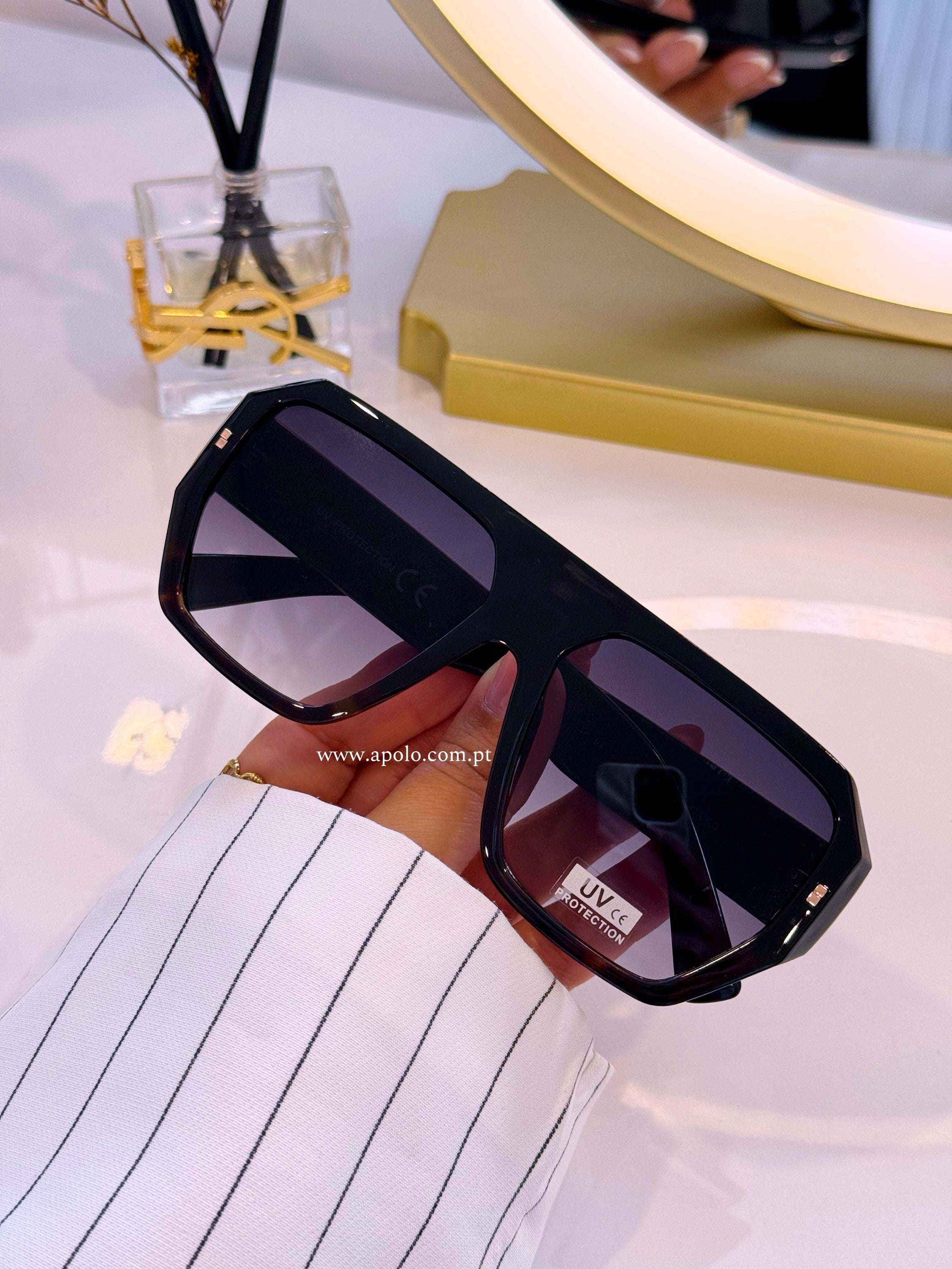 Óculos com armação em massa | Armação degradê preta e padrão