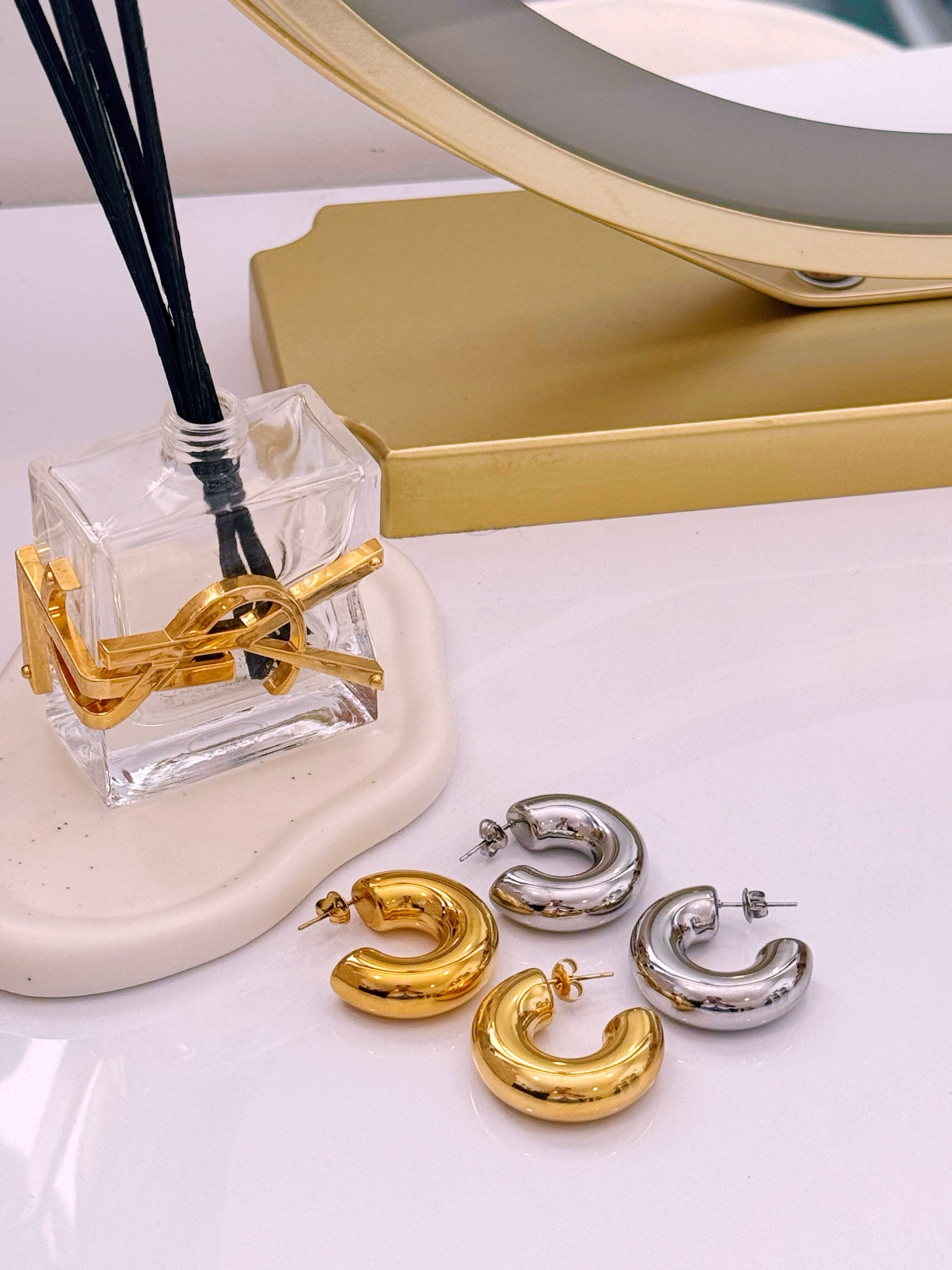 Argolas médias volumosas | 2 Cores