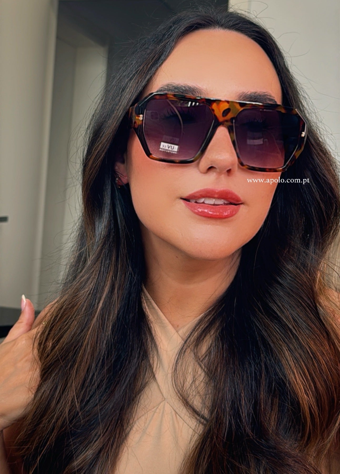 Óculos com armação em massa | Padrão Castanho