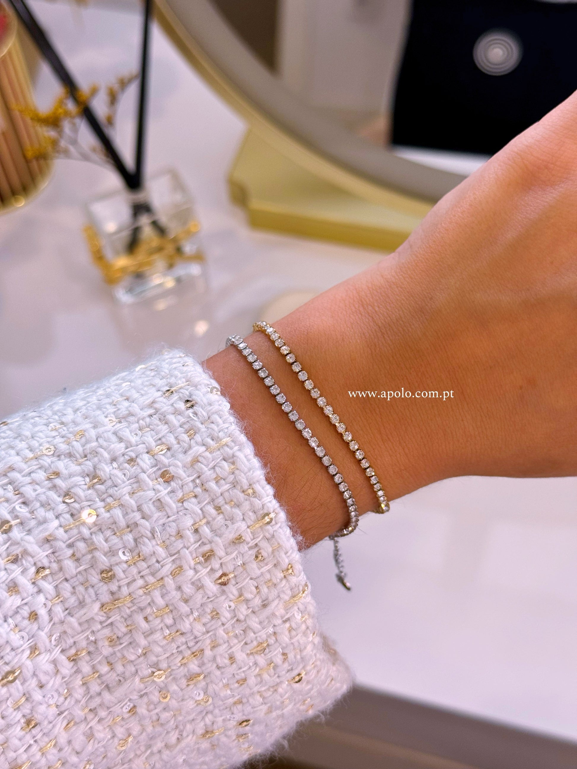 Pulseira riviera fininha | 2 Cores
