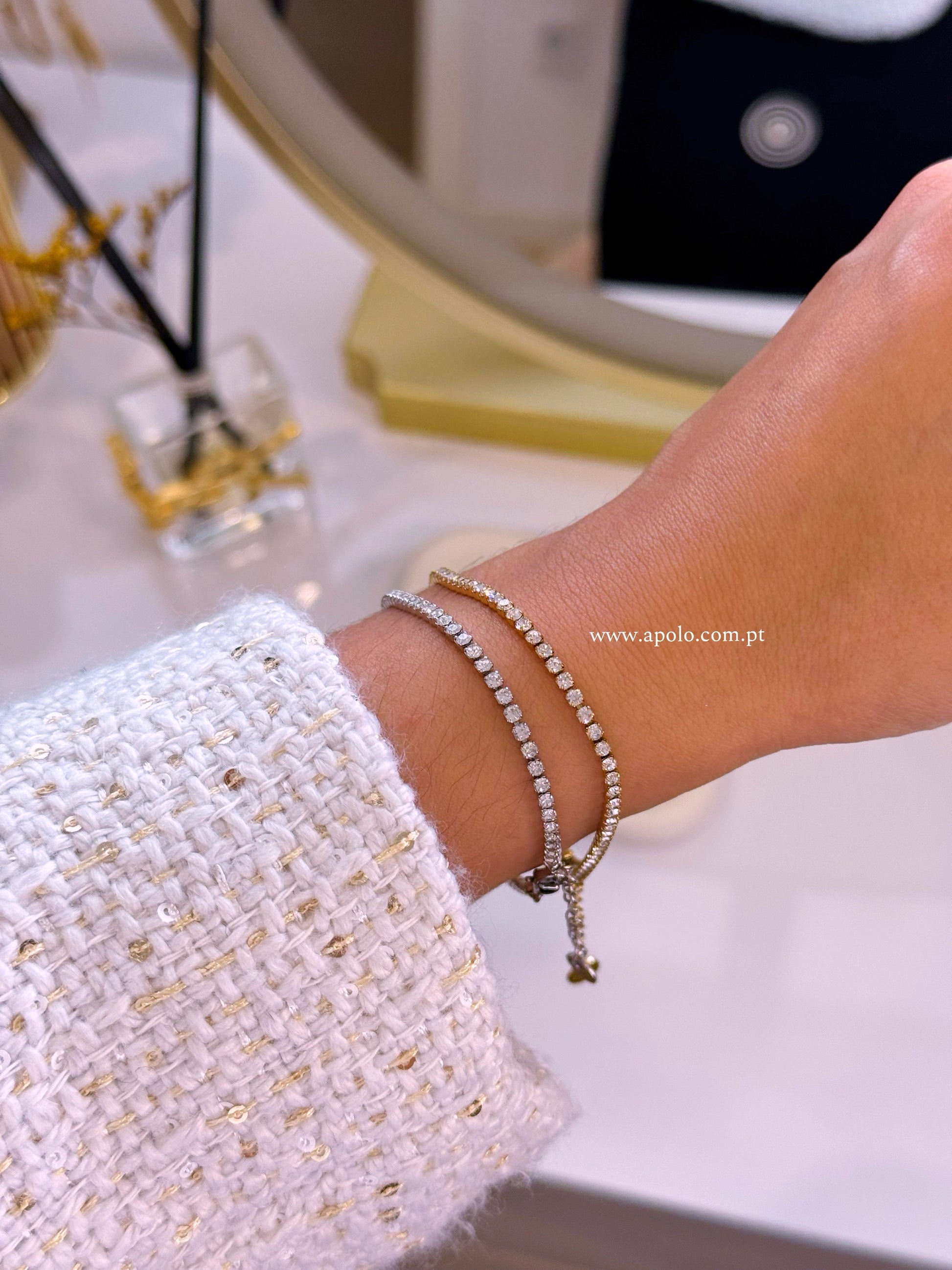 Pulseira riviera fininha | 2 Cores