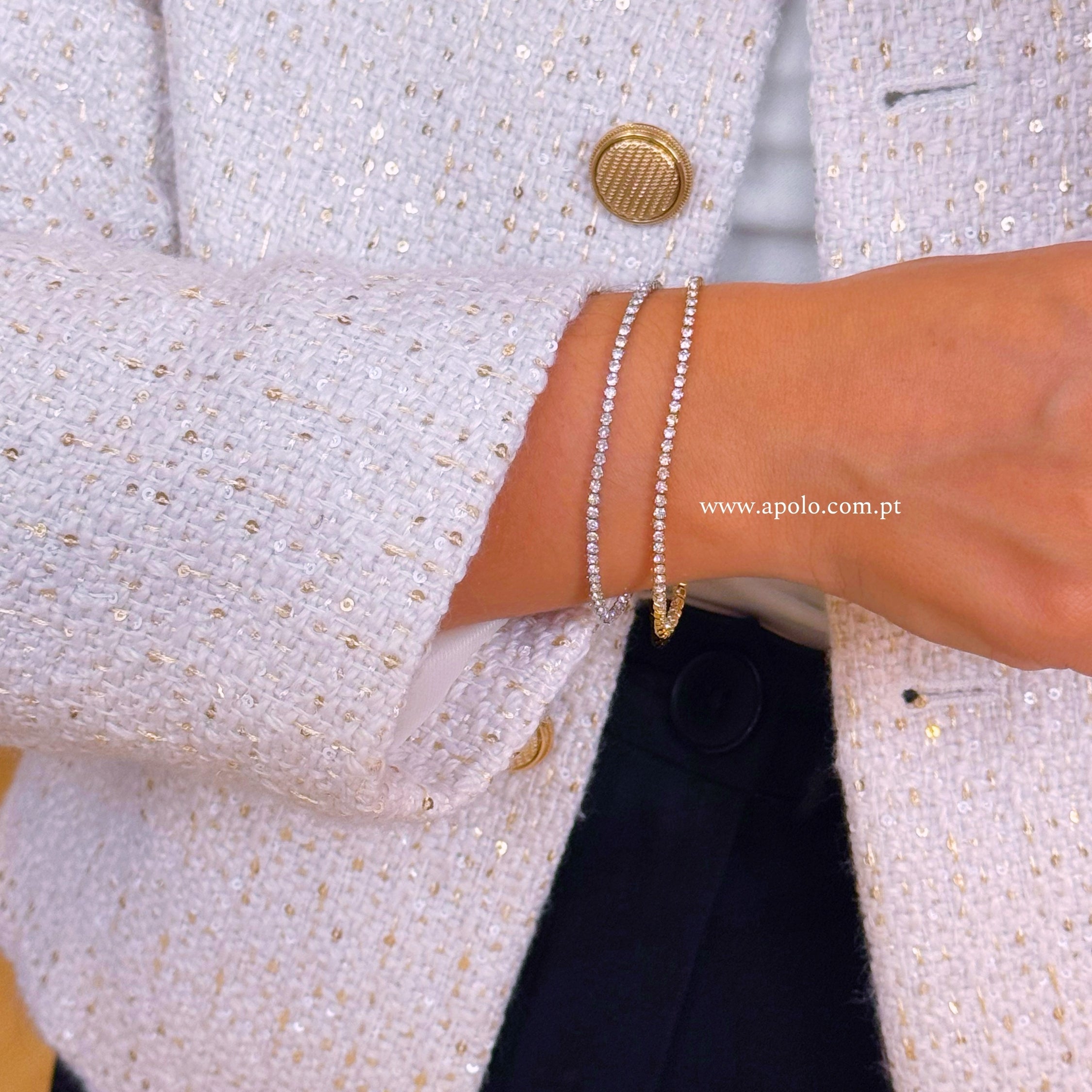 Pulseira riviera fininha | 2 Cores