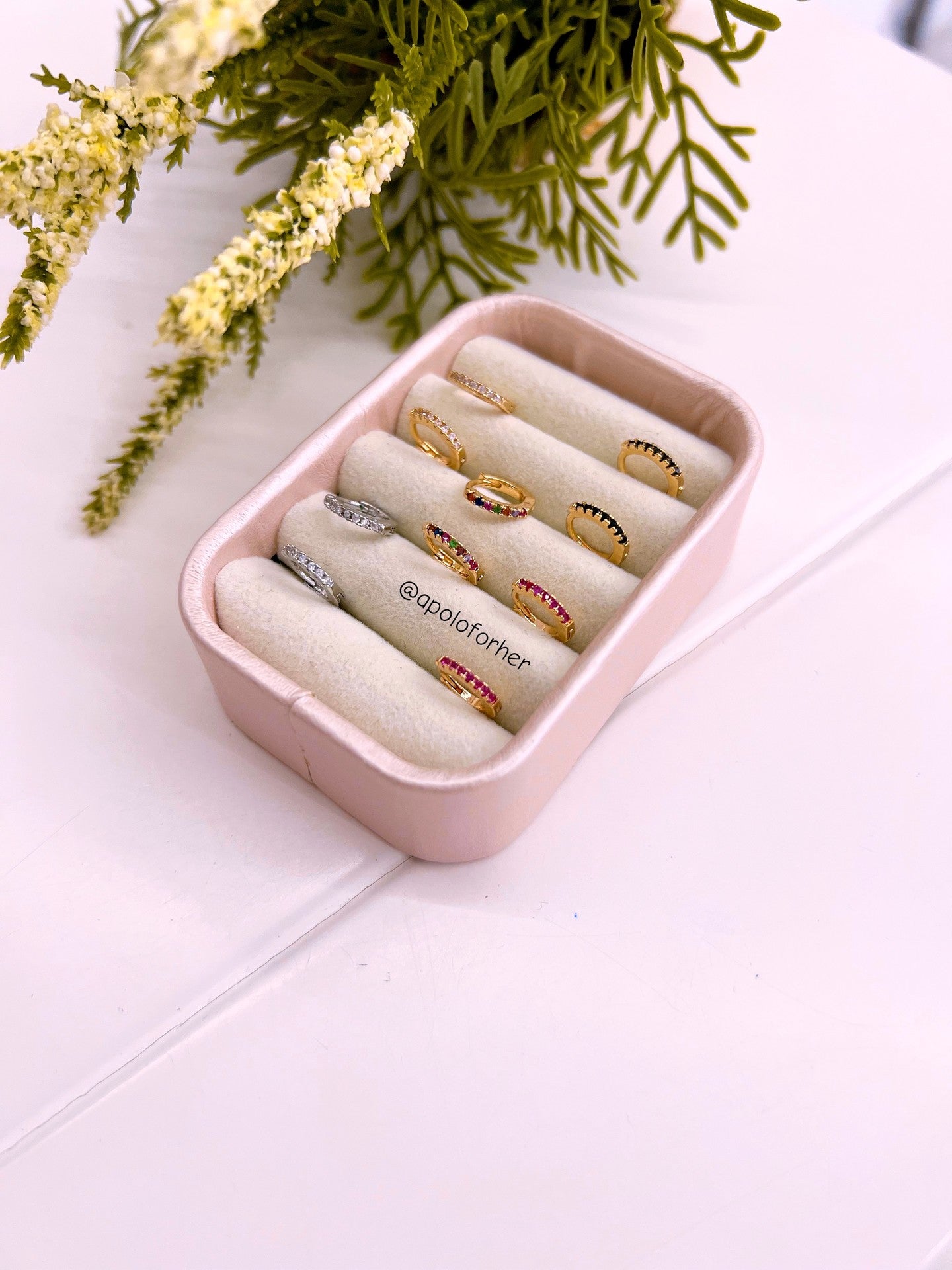 Mini argolinhas 1cm com zircónias | 5 cores