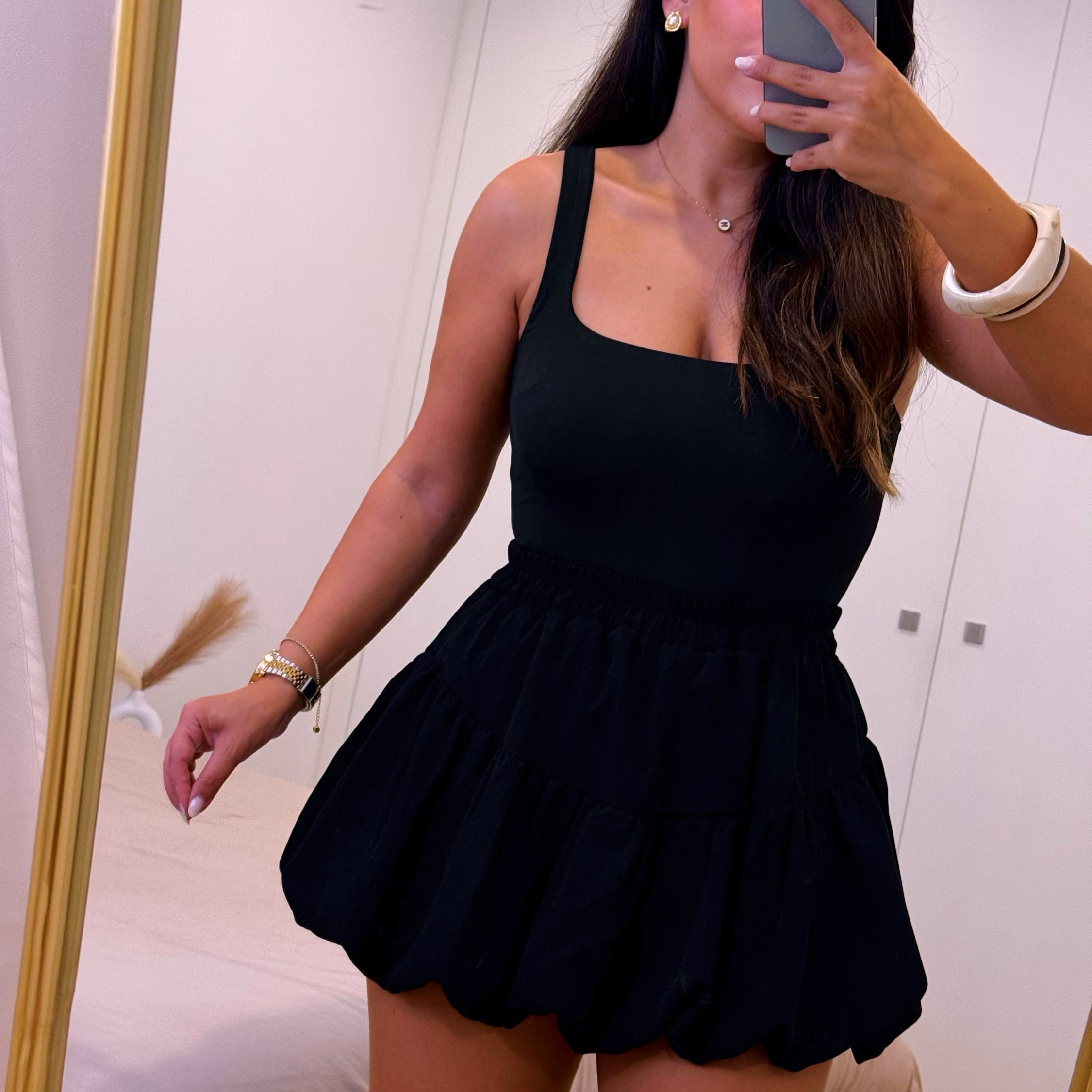 Saia-Calção efeito Balão S/M | Preto • MOCHY