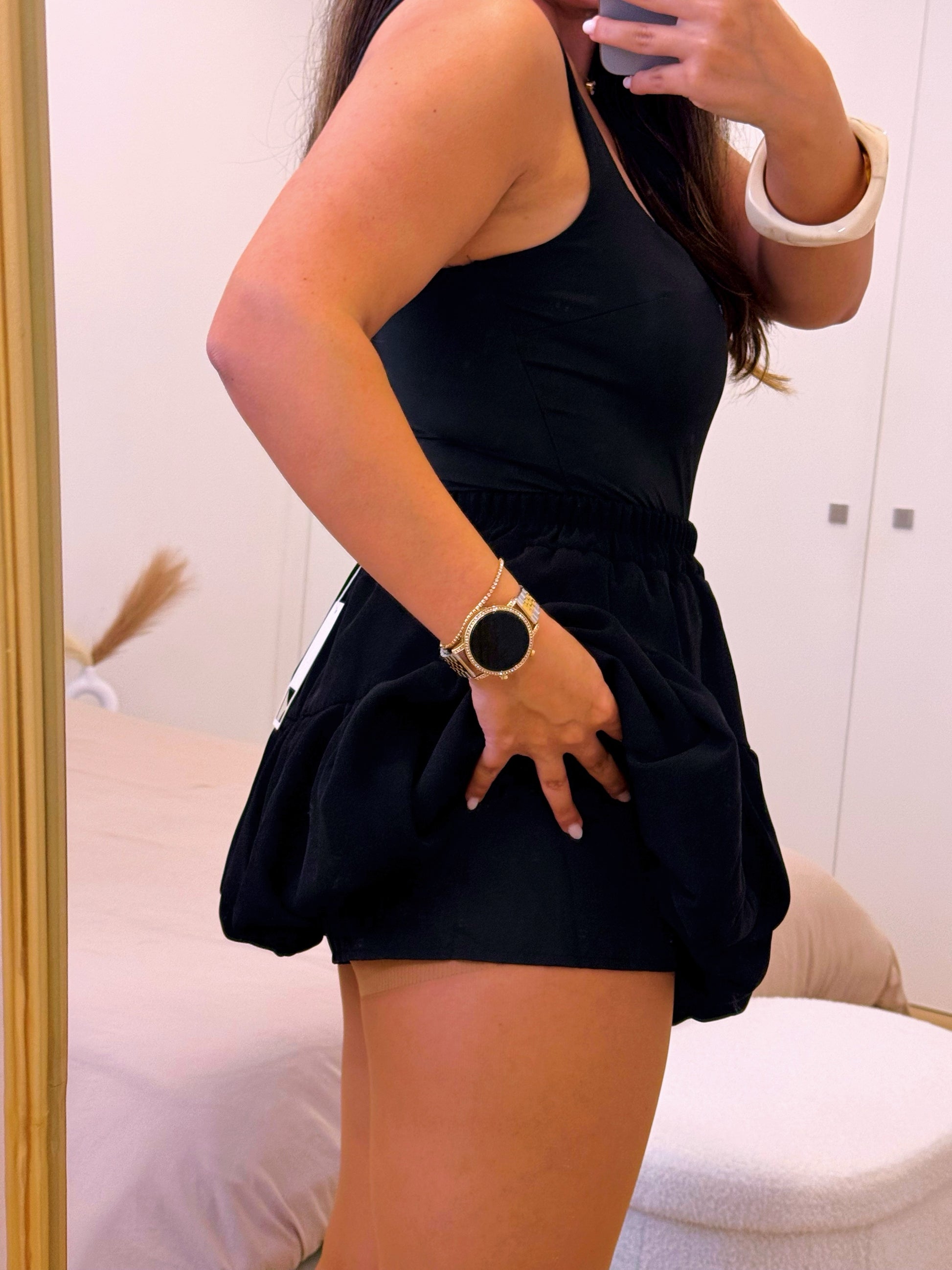 Saia-Calção efeito Balão S/M | Preto • MOCHY