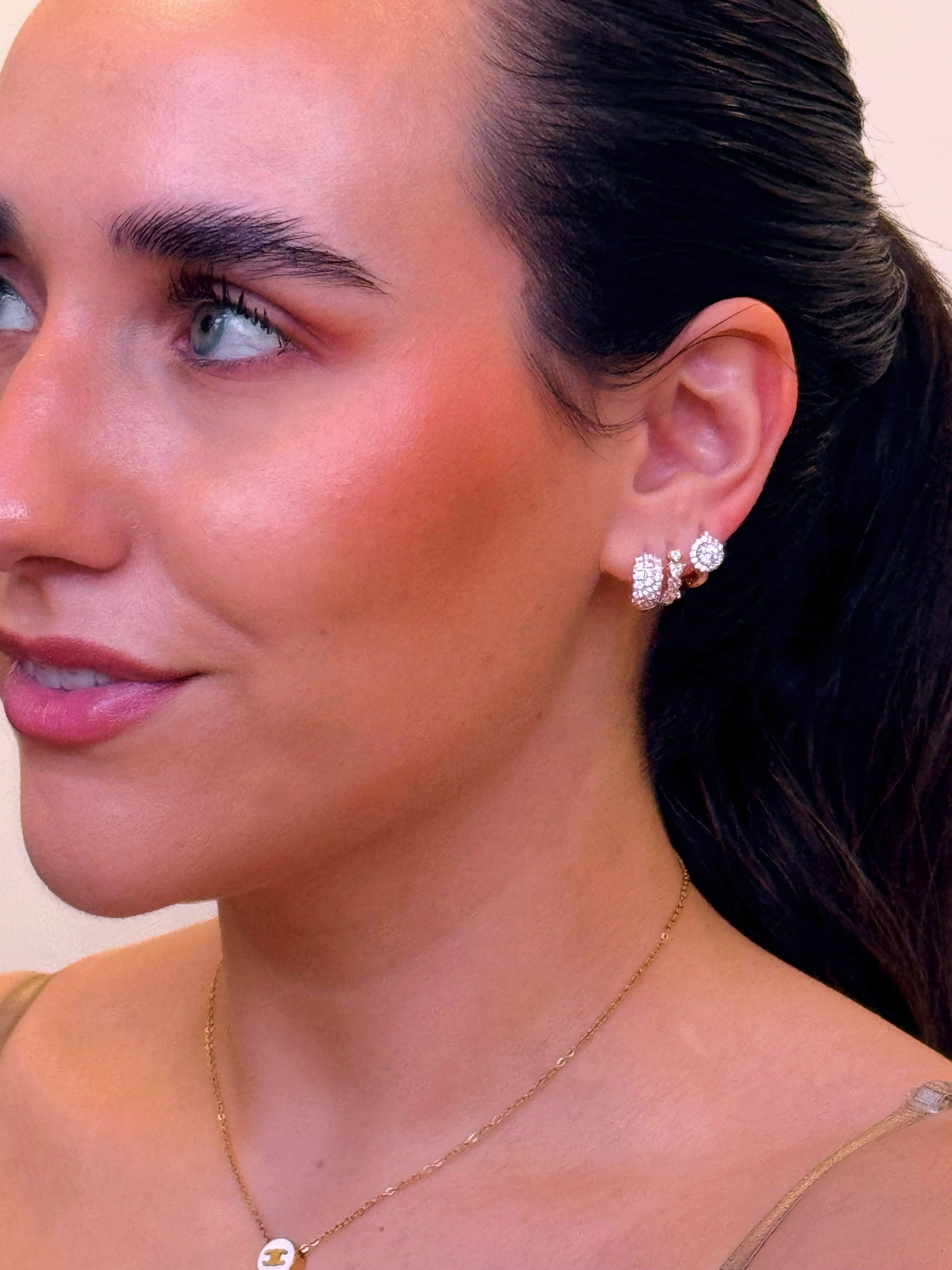 Argolinhas de corações em brilhantes | Rose Gold