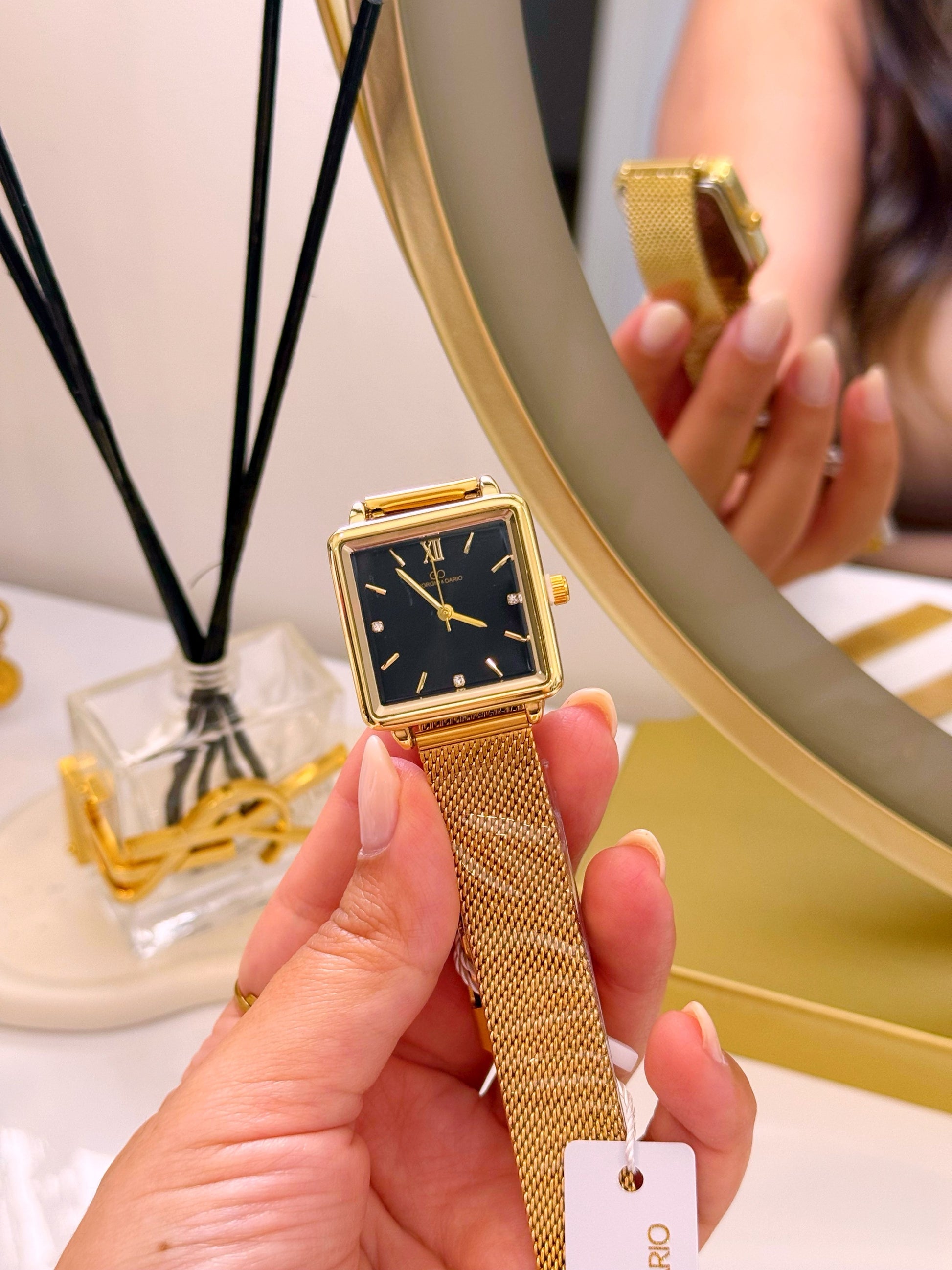 Relógio analógico mostrador quadrado | 7 Cores