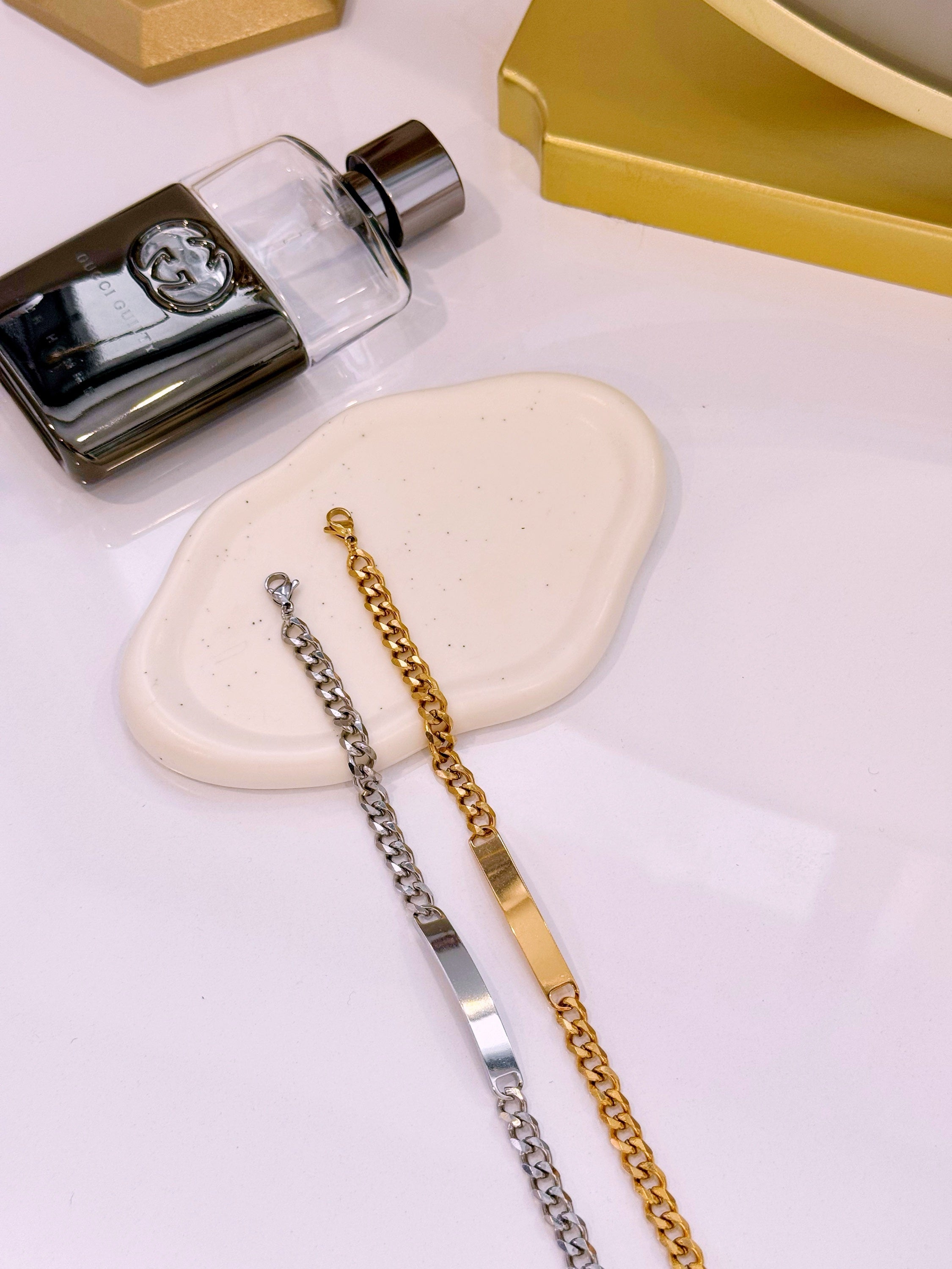 Pulseira de elos com chapa | 2 Cores