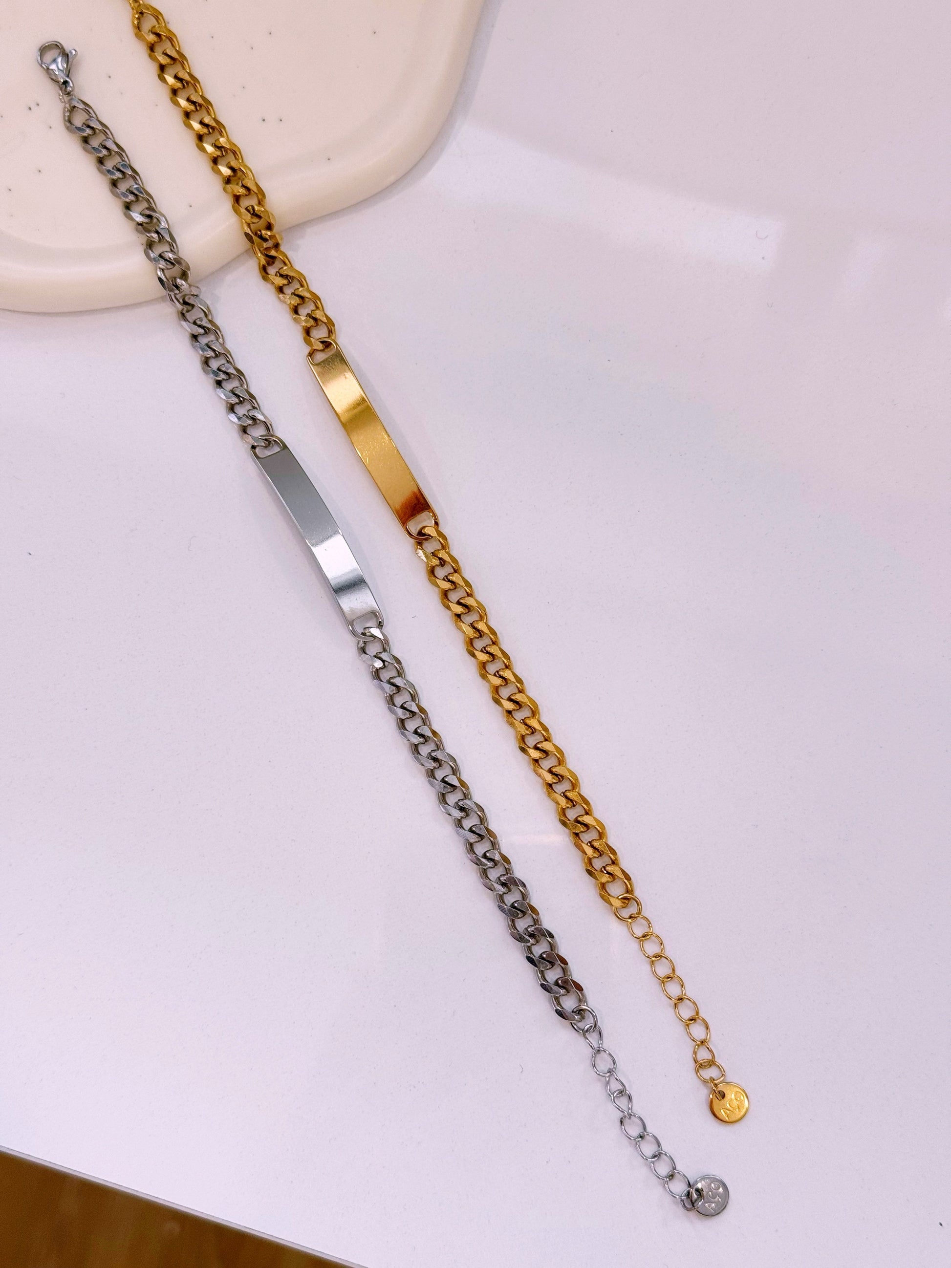 Pulseira de elos com chapa | 2 Cores