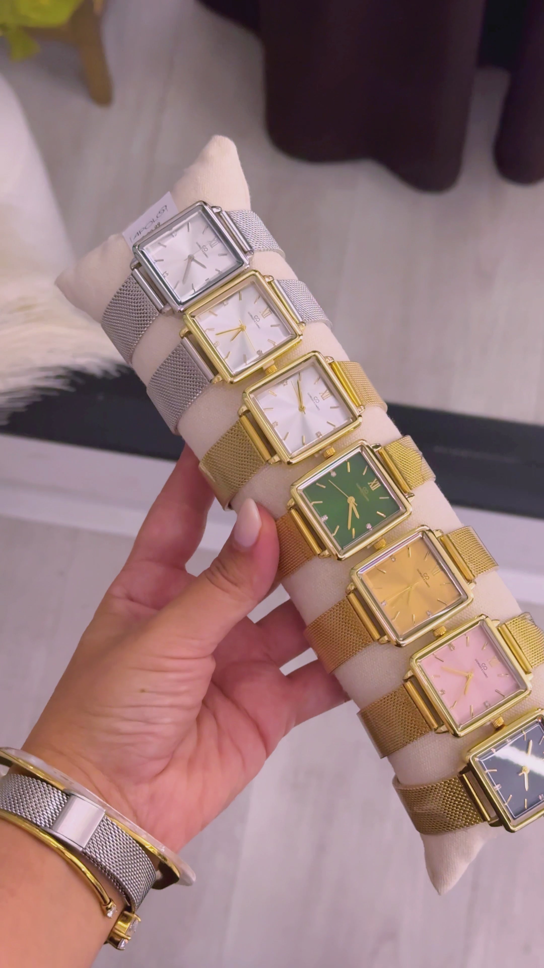 Relógio analógico mostrador quadrado | 7 Cores